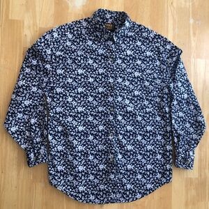 Long Sleeve Button Up Flowered Shirt